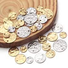 10pcs/Pack Stainless Steel Embossed Charm, Elegant Jewelry Decor For Earring, Clothes Accessories & Hair Ornament, Anti-Allergy And Color Retention - 10pcs/pack - View 11