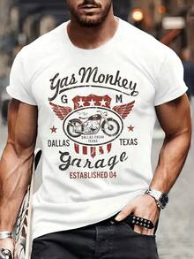 Men's Personalized Print Short Sleeve T-Shirt | Suitable For Summer Wear | Comfortable And Breathable | Leading Fashion - White - View 3