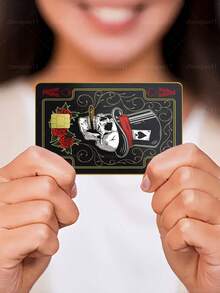 1pc Magician Ace Of Spades Credit Card Sticker Privacy Protection Card Skin, Rose Skull Poker Card Birthday Gift PVC Material Anti-Fingerprint Anti-Scratch Wear-Resistant Card Sleeve, Suitable For Men, Women, Couples, Small Chip Cards, Bank Cards, Credit Cards, Transit Cards, Student Campus Cards Personalized DIY - Type a - View 3