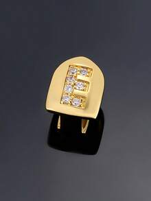 1pc Letter Zirconia Gold Tooth Cap Hip Hop Single Tooth Grill Personalized Versatile Side Tooth Decor Suitable For Men And Women - 26-letter Tooth Ornament - View 36