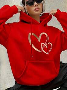 Sudadera con capucha para mujer - Rojo - Ver 1