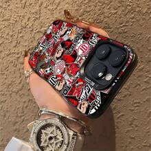 Funda para teléfono con diseño de pegatinas del equipo de fútbol Toluca, compatible con fundas para teléfonos , Apple, VIVO, OPPO, , ,  y Honor. Fabricada en TPU, ofrece protección contra golpes y caídas. - Negro - Ver 5