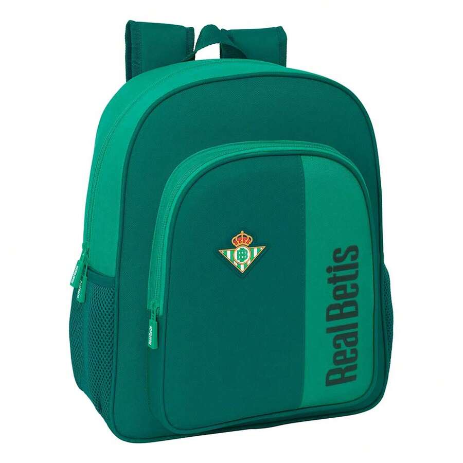 Real Betis Balompié | Betis Balompié School Backpack Adaptable To Trolley (Without Trolley) Water Resistant, Official License, 2 Large Compartments, Bottle Pocket - Adapt - Junior (2) - View 1
