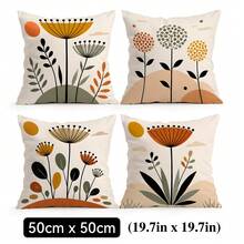 4pcs Nordic Abstract Bohemian Floral Pattern Pillow Covers Without Inserts, Single-Sided Printed Pillow Covers, Suitable For Living Room Bedroom Home Decor, All Seasons Pillow Covers - Multicolor - View 12