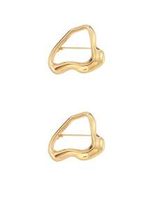 1pc Minimalist Asymmetric Hollow Silver Brooch, Abstract Design Women's Brooch, Suitable For Sweaters, Coats, Scarves And Other Daily Decorations - Multicolor - View 9