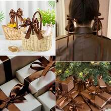 10 Yards Coffee Brown High-Density Polyester Satin Ribbon, Delicate Texture And Great Drape, Suitable For Gift Wrapping, Floral Decoration, Hair Accessory Making, Clothing Accessories, Scrapbook DIY, Classic Color Versatile And Timeless, Adding Exquisite Texture To Handmade And Everyday Items (1.5CM/2.5CM) - Dark Brown - View 6