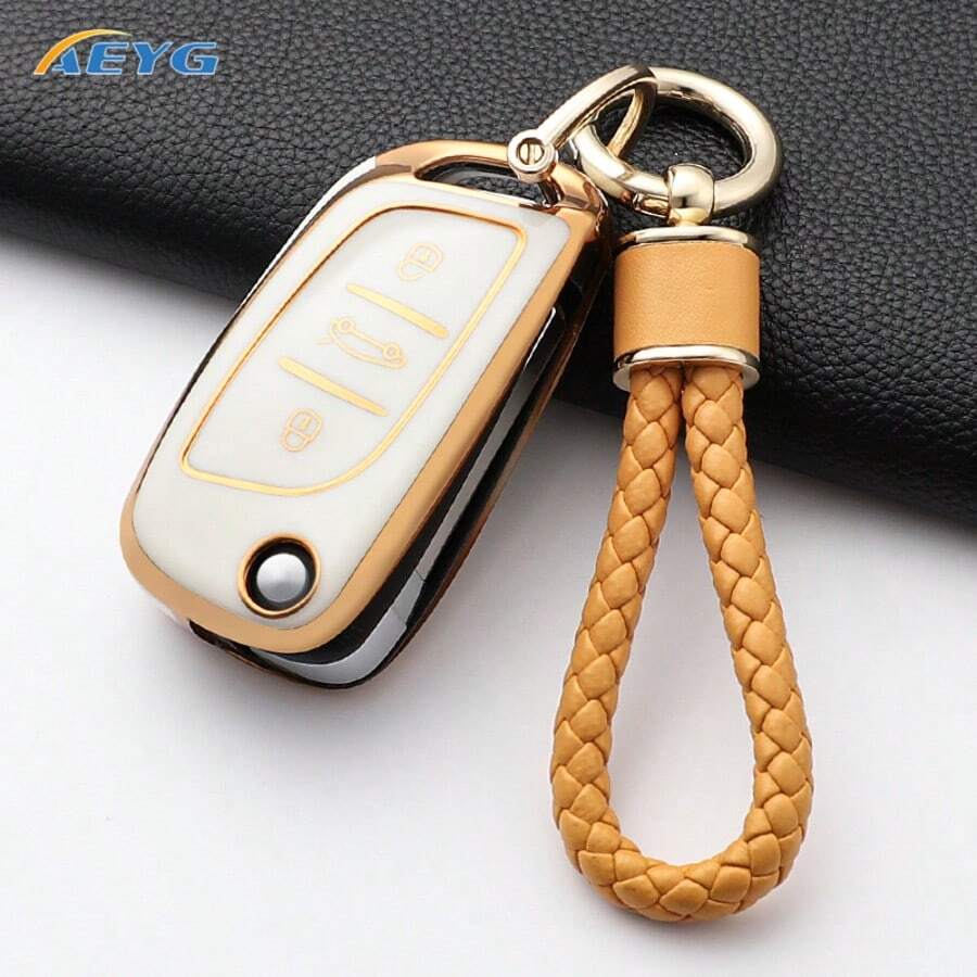 TPU汽車鑰匙保護殼套 適用於 Peugeot Citro En C1 C2 C3 C4 C5 DS3 DS4 DS5 DS6 鑰匙圈配件 - 標緻C款 - 查看 1