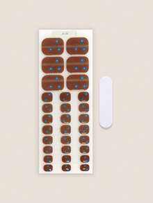 Cross-Border New Semi-Cured Gel Summer Toenail Stickers, Glitter Shiny Design, In Stock Wholesale, Waterproof And Long-Lasting - 彩色 - 查看 2