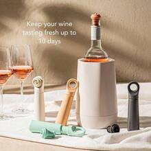 Wine Saver Loop - Made in Netherlands - Premium Wine Preserver Pump con tapn - Resellado y Conservas de vino - Sistema de extraccin de aire hermetico - Grafito - Grafito - Ver 3