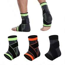Adjustable Ankle Brace With Compression Sleeve, Strong And Comfortable Ankle Stabilizer With Breathable Design And Buckle - Multicolor - View 6