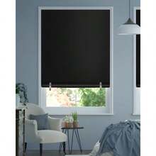 Out Roller Window Shades Cordless Blinds For Indoor Windows No Tools No Drill Pull Down Window Shades Thermal Insulated Fabric UV For Home Office Bedroom Door 36''W X 72''H - Black - View 7