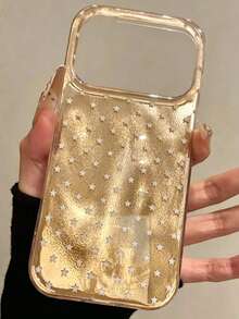 Funda de teléfono de lujo con brillo rosa y estrella simple compatible con iPhone 17Pro Max, 17Pro, 17, 17Air, 16Pro Max, 16Pro, 16, 15Pro Max, 15Pro, 15, 15Pro Max, 14, 13, 12, 11 y otros modelos, funda de teléfono linda y resistente a caídas - Amarillo - Ver 2
