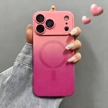 Fashionable Gradient Silicone Multicolor Matte Magnetic Phone Case Compatible With IPhone 17 Pro Max, 17 Pro, 17 Air, Apple 17, 16, 15, 14, 13, 12, 11 Pro Max Plus, 16E, S25 Ultra, S26 Ultra, A07, A26, A36, A37, A57, A56, A55, A16, A17, S25 FE, S24, S23, S22, S21, Summer, Apple 17 Phone Case, Gift, Apple 17 Pro Max Phone Protective Cover, Apple 16 Phone Case - Pink - View 2
