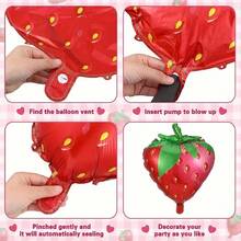 6pcs Cute Red Strawberry Foil Balloons Set For Strawberry Theme Kids Birthday Party Decoration - View 8