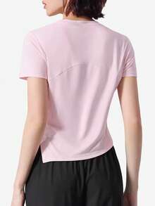 CAMEL CROWN Women's Outdoor Sports T-Shirt, Quick-Drying Breathable Running Fitness Wear - Fantasy Pink - View 3