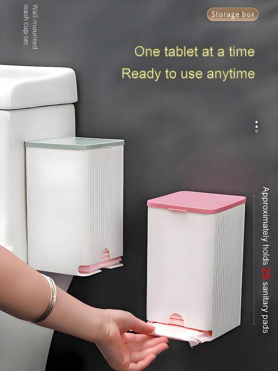 Space-Saving Sanitary Pad Organizer Feminine Care Storage For Women Minimalist Punch-Free Wall Mounted Dispenser Perfect For Toilet Side Bathroom Tampon Holder Bathroom Storage Organizers Accessories,Organozadores,Desk Organizer