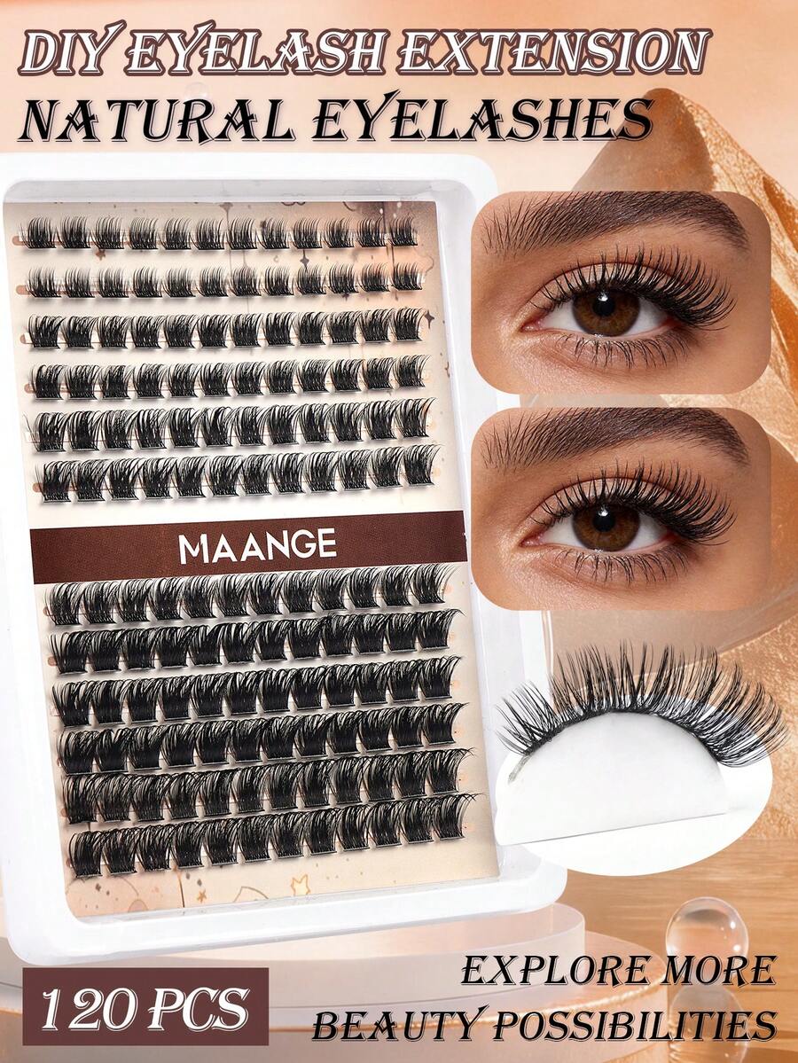 MAANGE 120入混長度蓬鬆假睫毛簇,大容量動漫風細緻睫毛簇接睫毛,濃密豐盈單根睫毛居家用,適合打造濃密蓬鬆自然妝感,DIY居家美容,大容量單根睫毛冊,適合初學者、新手及化妝師,女性旅行、派對、工作場合,女性禮物首選 - D - 查看 1