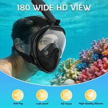 Silicone Full Face Snorkel Mask, Dry Snorkel Mask, Detachable Portable Snorkel Mask With Camera Mount, Suitable For Travel, Beach Essentials, Beach Accessories, Pool Floats - Green - View 5