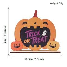 1pc Pumpkin Ghost Wooden Desktop Ornament, Wooden Ghost Pumpkin Halloween Desktop Display Party Decoration, Holiday Atmosphere Decor, Suitable For Desktop, Room, Holiday Decoration Ornament, Halloween Room Decor Home Decor Halloween Decor - A - View 10