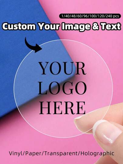 1-120pcs Customized Stickers, Waterproof Paper Stickers, Transparent Stickers, Personalized Business Labels, Wedding/Birthday/Christening Stickers, Design Your Own Stickers, Pattern Printing, Small Batch, Graduation Gift