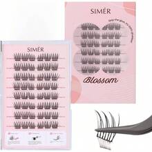 Pestaas postizas autoadhesivas, naturales y ligeras, sin necesidad de pegamento, 11 - 13 mm, reutilizables, sin residuos, preencoladas, rizo C, extensiones de pestaas. - inicial - Ver 1