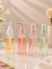2pcs Travel Bottle Set, Travel Essentials, Portable Reusable Travel Accessories, Easy To Carry, Lightweight, Durable, Stylish, Suitable For Family Use, Daily Use - Multicolor - View 2