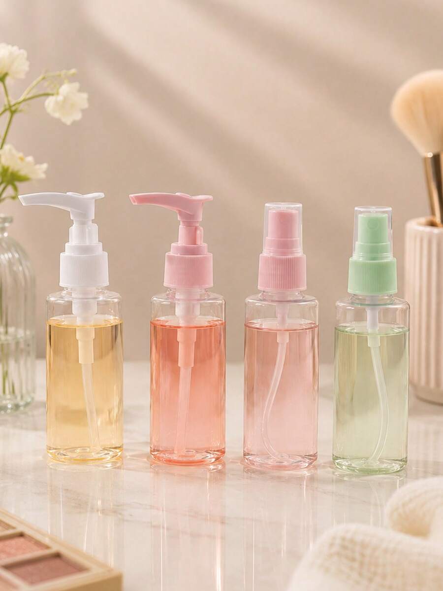2pcs Travel Bottle Set, Travel Essentials, Portable Reusable Travel Accessories, Easy To Carry, Lightweight, Durable, Stylish, Suitable For Family Use, Daily Use