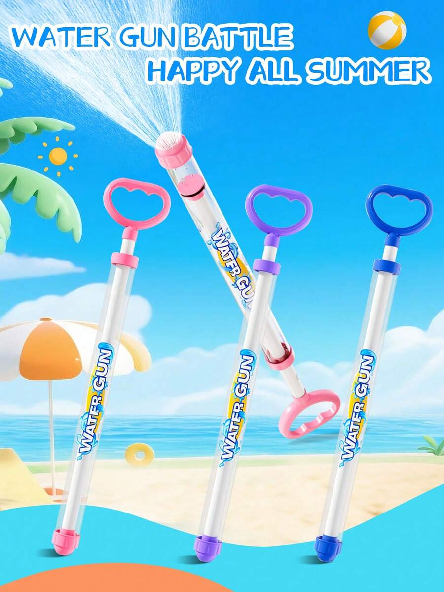 120-Hole Summer Pull-Out Firework Water Gun, Featuring Outer Shell And Handle Design, Large Water Storage Capacity, Suitable For Lawn, Beach, Water Park And Swimming Pool - 彩色 - 查看 1