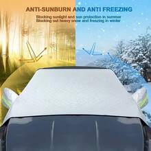1pc Car Snow Sunshade, Thickened Car Snow Cover, Protects Car Windshield From Sun, UV And Snow, Heavy Duty All-Weather Car And Window Snow Cover - For Front Window, Side Windows And Rearview Mirror - Multi-Directional Protection, Anti-Freeze, Anti-Scratch, Privacy Protection - Winter Driving, Heavy Snow, Debris - Compatible With SUV, Provides All-Weather Protection, Prevents Snow, Frost, Sun And Leaves. Full Window Coverage, Easy To Install And Store. Fits Most Car Models - A - View 11