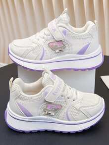 1 Pair Kids' Sports Shoes, Fashion Design, Comfortable & Breathable Woven Sneakers - Soft, Lightweight, Flexible Shoes, Suitable For Outdoor Activities, Play, School And Casual Wear - Perfect For Growing Feet - Purple - View 1