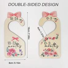 1 Set Baby Closet Dividers, Wooden Baby Clothing Classification Labels, Monthly Age Organizer Hanging Tags NB‑24M+ - Multicolor - View 3