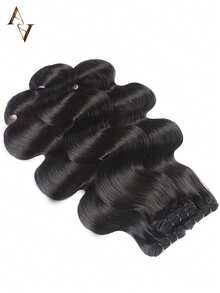 ARABELLA 15A Grade Wavy 100% Human Hair Extensions, 1pc & 3 Bundles, 12-26 Inches, Unprocessed Brazilian Raw Hair, Natural Black, High Quality, Silky Texture, Suitable For Women - SNatural - View 4