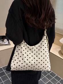Women's Solid Color PU Leather Fashion Large Capacity Daily Shoulder Bag - White - View 3