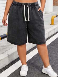 Ladies Casual Beach Shorts, Stylish, Simple And Casual Joker Shorts, Suitable For Daily Leisure Travel And Holiday Activities. - 黑色 - 查看 4