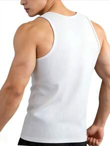 4pcs Men's Quick-Dry Ribbed Breathable Muscle Tank Tops - Slim Fit Sleeveless Gym Shirts, Elastic Fabric For Summer Workout And Outdoor Activities, Pure White, Sportswear, Durable Construction, Training Tops, Exclusive For Fitness Enthusiasts - Multicolor - View 8