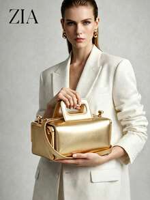 European Vintage Clasp Baguette Bag - Gold - View 6