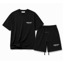 Fear Of God Essentials Classic Tee + Shorts Set SS25 Black Unisex - 黑色套裝 - 查看 1