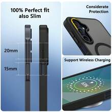 原裝霧面手機殼，適用於 Galaxy A17 A36 A26 A56 A57 A37 A07 S26ultra S24 S23 Ultra S22 Plus S25 FE 磁吸防護套，手機殼，手機配件，夏季 - 黑色 - 查看 5