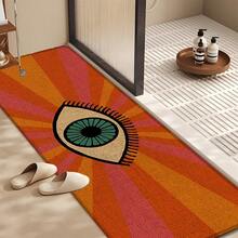 1pc Home Decor Eye Pattern Printed Linen Kitchen Rug, Kitchen Mat, Floor Mat, Bathroom Mat, Door Mat, 3D Printed Rectangular, Suitable For Living Room, Bedroom, Hallway, Bathroom, Laundry Room - Polyester Rug, Suitable For Indoor And Outdoor Home Decor - Multicolor - View 3