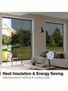 Película de Ventana Privacidad Oscurecimiento Adherente Estático Bloqueo UV Resistente al Calor a Prueba de Roturas Para Hogar Oficina Cocina - 1 unidad - Ver 6