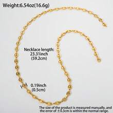 Kalung Hidung Babi Stainless Steel Berlapis Emas 18K untuk Pria, Perhiasan Modis dan Serbaguna - Emas - View 6