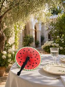 10pcs Foldable Small Round Fans, 4 Different Fruit Patterns (Random Colors), Including Watermelon, Orange, Lemon And Kiwi Fruit Designs, Ideal For Parties, Sports Events, Weddings And Holiday Celebrations - Multicolor - View 11