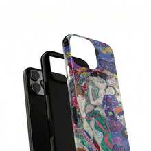 The Maiden Gustav Klimt 手機殼 藍色馬賽克藝術拼貼設計 文藝美學風 相容 iPhone 17 16 Pro Max 15 14 Plus 13 12 11 - 紫色 - 查看 3