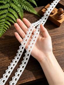 Exquisite Ivory Woven Lace Trim, 0.47 Inches Wide, Tassel With Floral Design, Suitable For Wedding, Dresses, Sofa Covers, Curtains, Collars, Cuffs, Home Textiles And Craft Decoration, Lace Ribbon - Multicolor - View 7