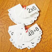 90 piezas/Caja Tarjetas de Multiplicación y División - Incluye 2 Anillos de Tarjetas Rojas, Herramienta de Ejercicio Matemático Cerebral, Ayuda de Memoria de Fórmulas Matemáticas, Suministros de Aprendizaje, Regreso a la Escuela - A - Ver 2