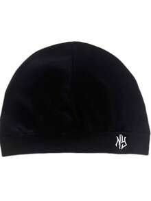 1pc Solid Color Letter Print Nylon Outdoor Sports Cycling Cap, Soft Breathable Sports Hat With Ear Flaps, Adjustable, With Embroidery - NY - View 7