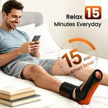 Hailicare Foot Airbag Massager, 3-Level Heating (40-45-50℃), 3 Massage Modes & 3 Adjustable Intensity Levels, 15-Minute Timer, LED Digital Display, 2000mAh Rechargeable Battery, Type-C Charging, Relaxes Feet & Ankles, Ideal Holiday Gift - Black - View 6