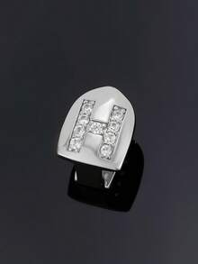 1pc Letter Zirconia Gold Tooth Cap Hip Hop Single Tooth Grill Personalized Versatile Side Tooth Decor Suitable For Men And Women - 26-letter Tooth Ornament - View 39