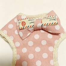 PETCHIC Cute Pink Polka Dot Pet Harness + Leash Set, Suitable For Spring Outdoor Camping, Walking Dogs/Cats, Adjustable Harness, Soft & Comfortable Pet Outdoor Activity Accessory - Pink - View 11