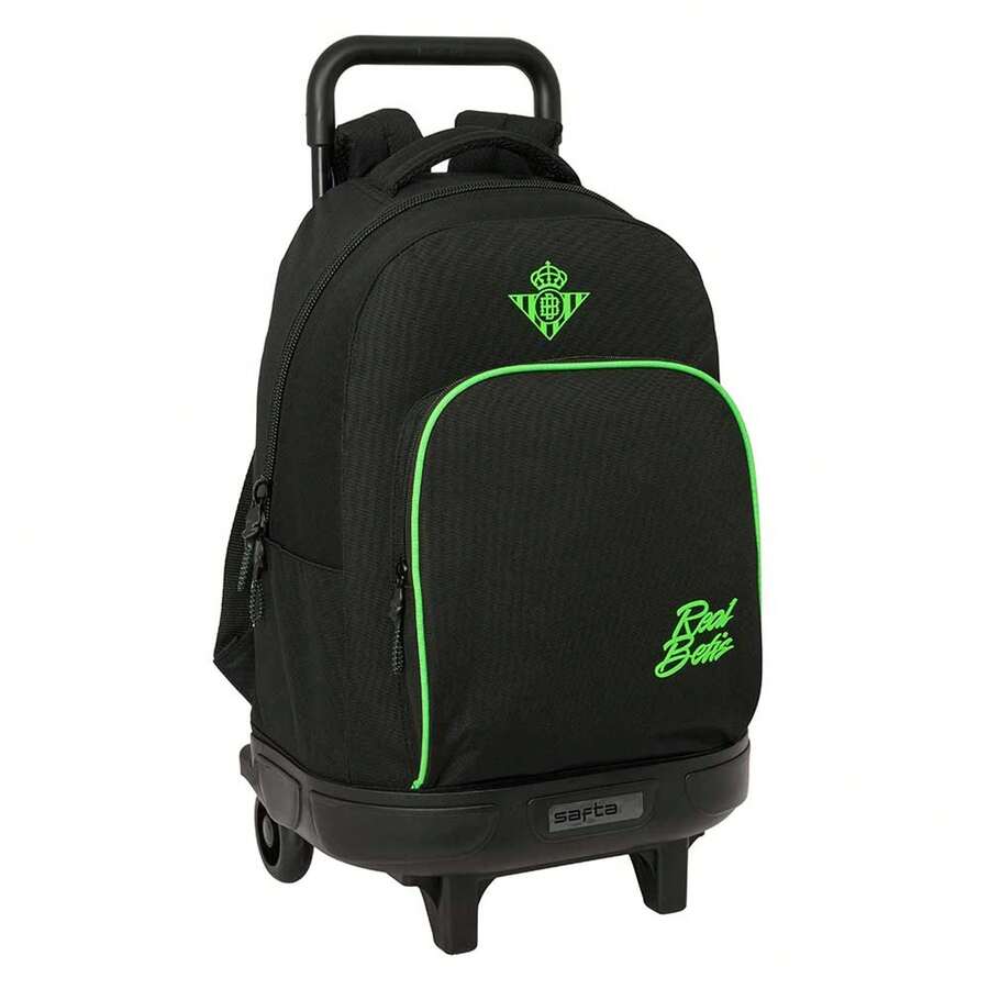 Real Betis Balompié | Betis Balompié School Backpack, Adaptable To Trolley (Without Trolley), Water Resistant, Official License, 2 Large Compartments, Bottle Pocket - Roda (6) - View 1